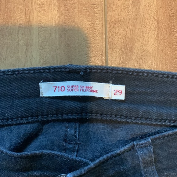 Levi's 710 super skinny black jeans, women's 29 - Picture 2 of 6